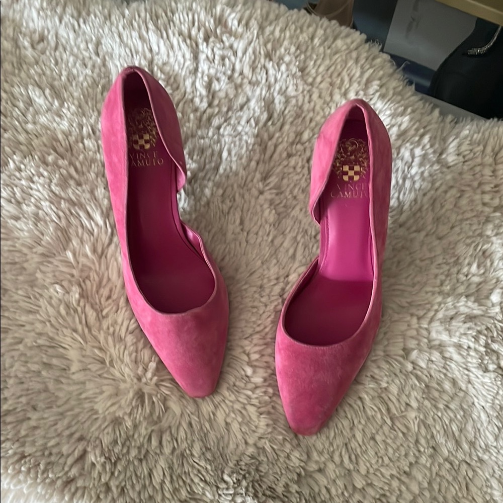 Vince Camuto Pink Heels Elegant Suede Pumps